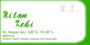 milan keki business card